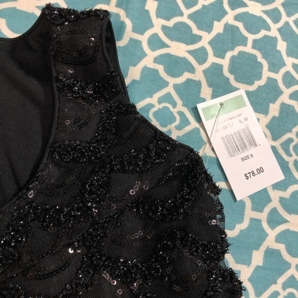 BONNIE JEAN Black White Beaded Tulle Dress 8 - Picture 7 of 7